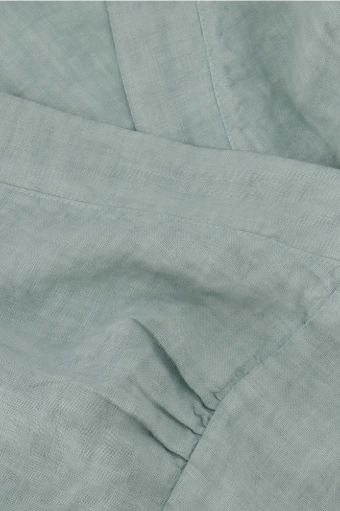 LINNEN OVERSLAG JURK 0301 096 2014 VERGRIJSD BLAUW